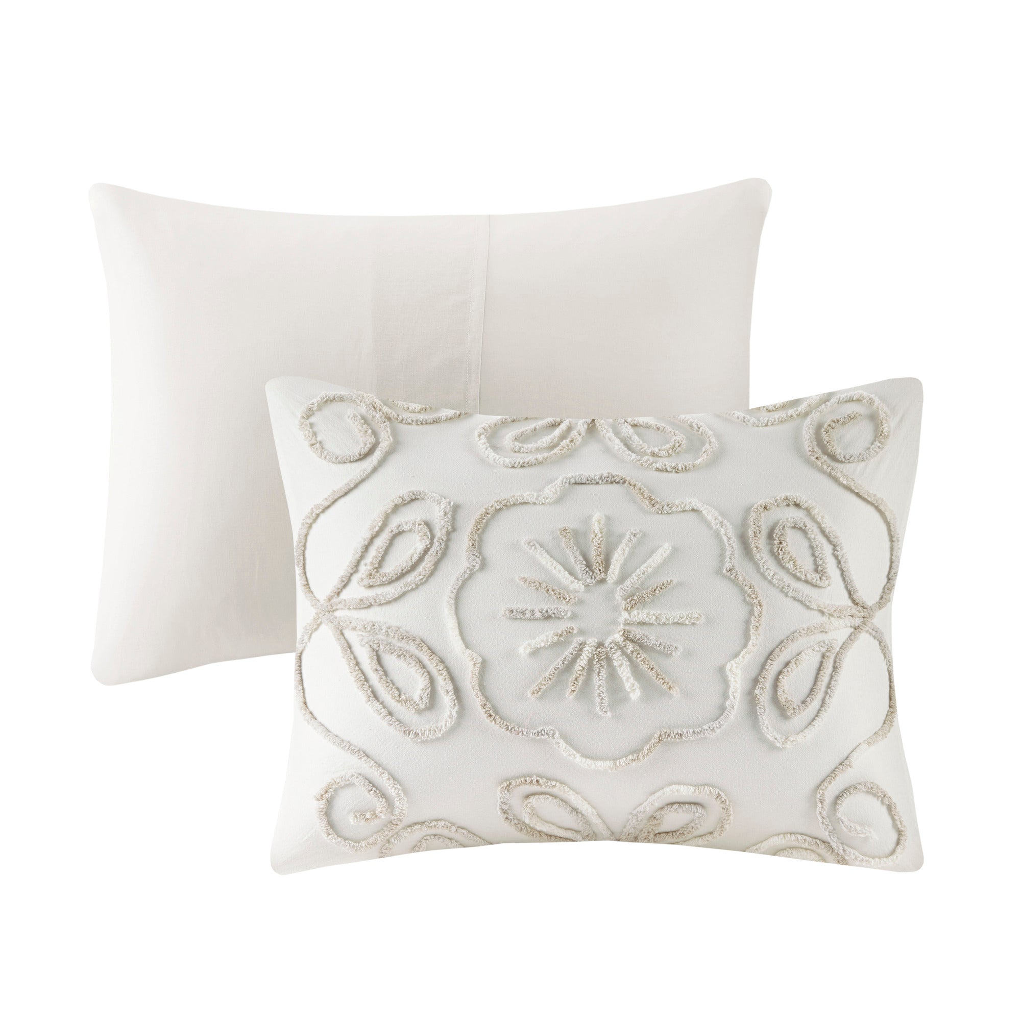 Nature4u Ivory Tufted Cotton Chenille 3 Piece Duvet Cover Set, Full/Queen & King - Image 11