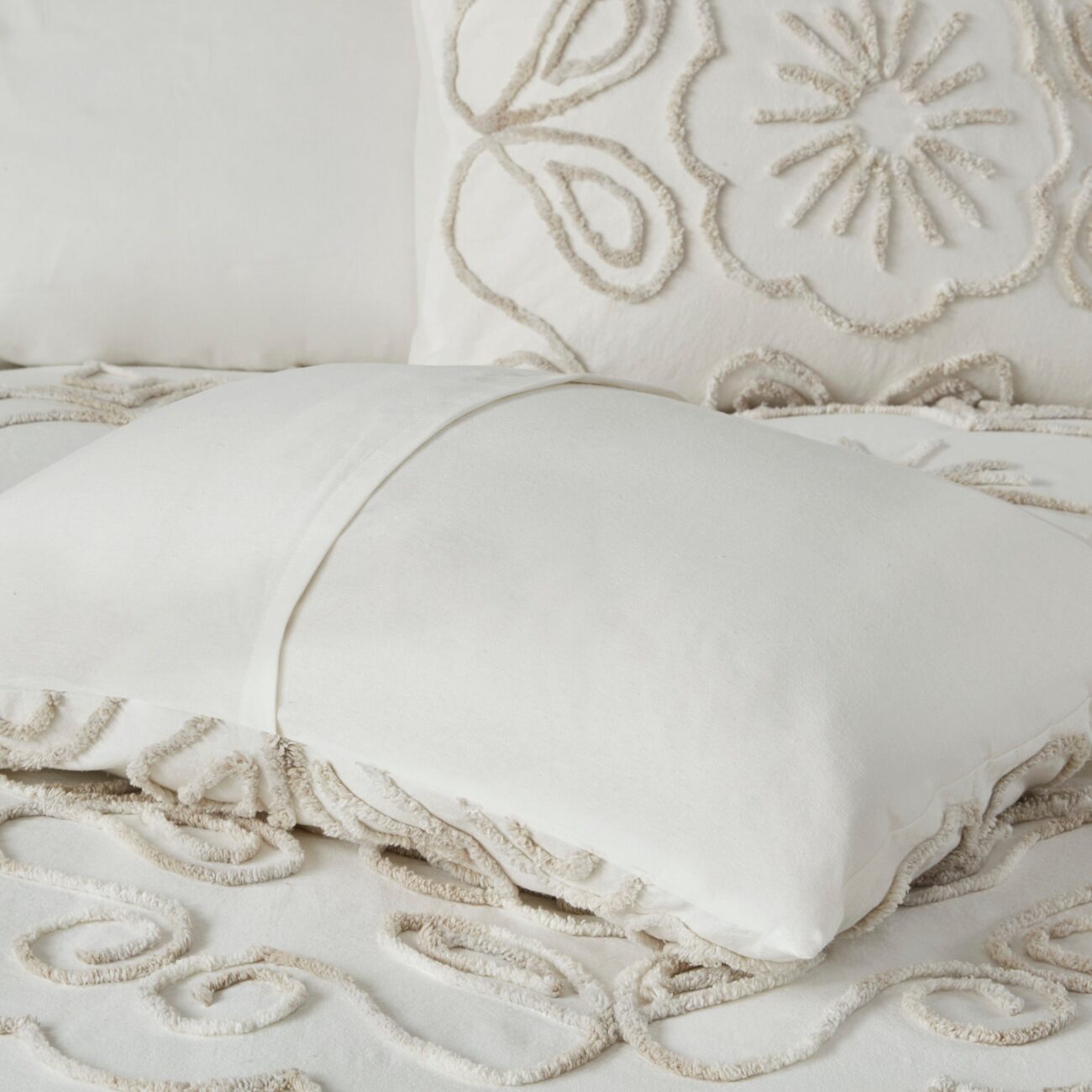 Nature4u Ivory Tufted Cotton Chenille 3 Piece Duvet Cover Set, Full/Queen & King - Image 13