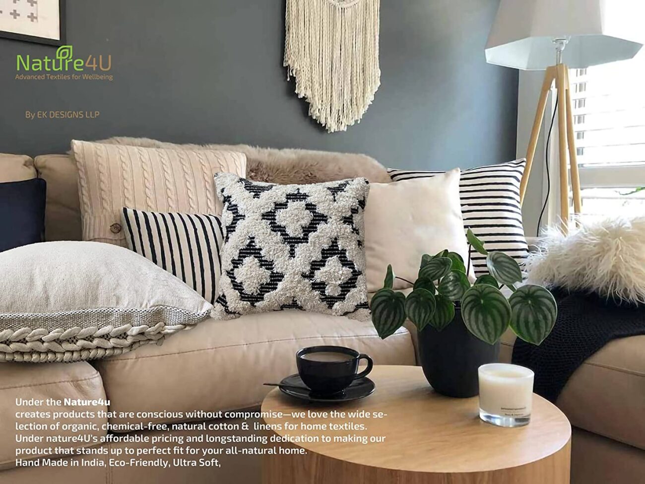 Nature4u Set of 2 Boho Throw Pillow Covers for Couch , 100% Cotton Hand-Woven - Image 3