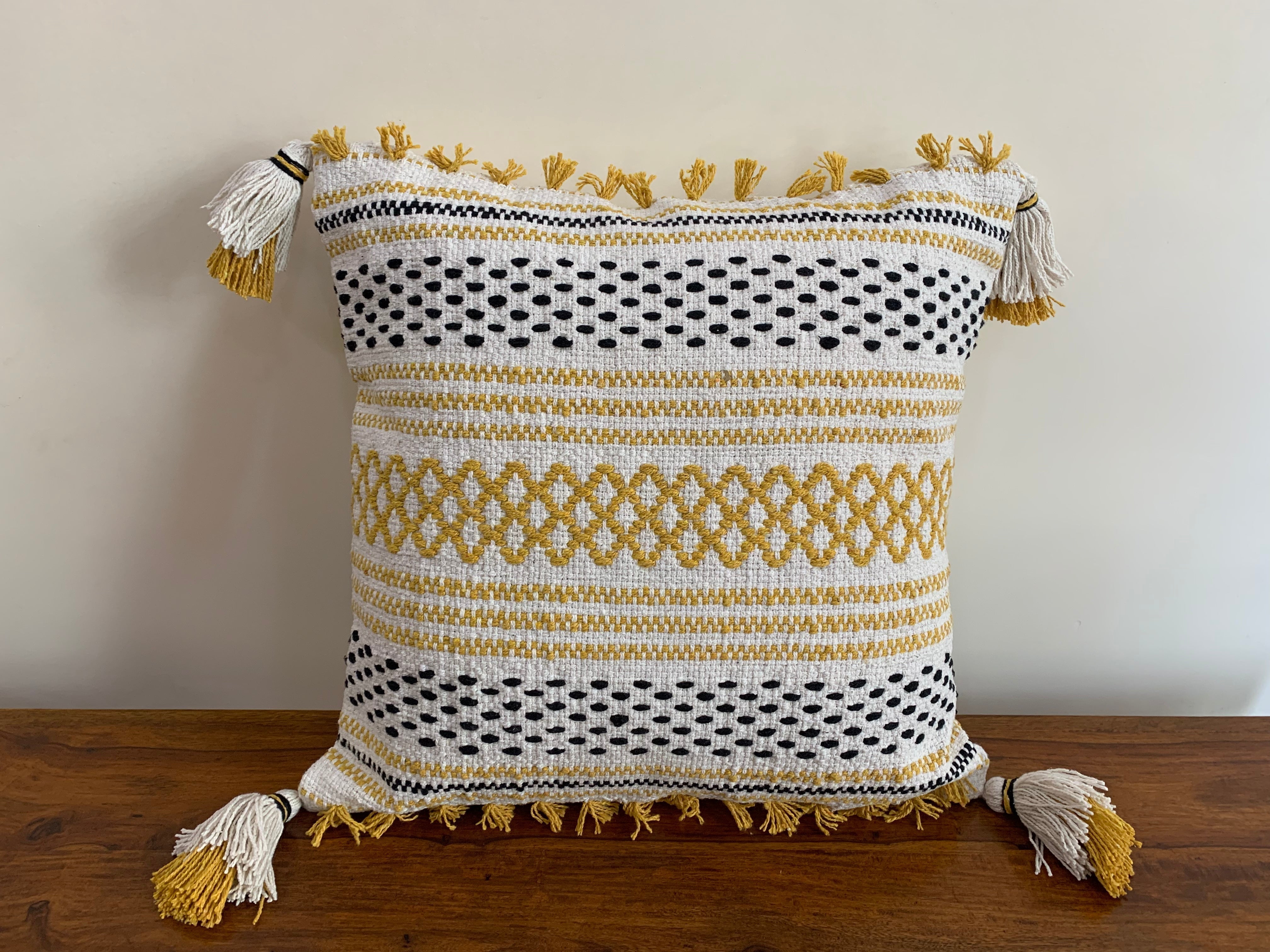 Nature4u Set of 2 Boho Throw Pillow Covers for Couch , 18 x 18 Inch Cotton Hand-Woven with Tassels - Image 15