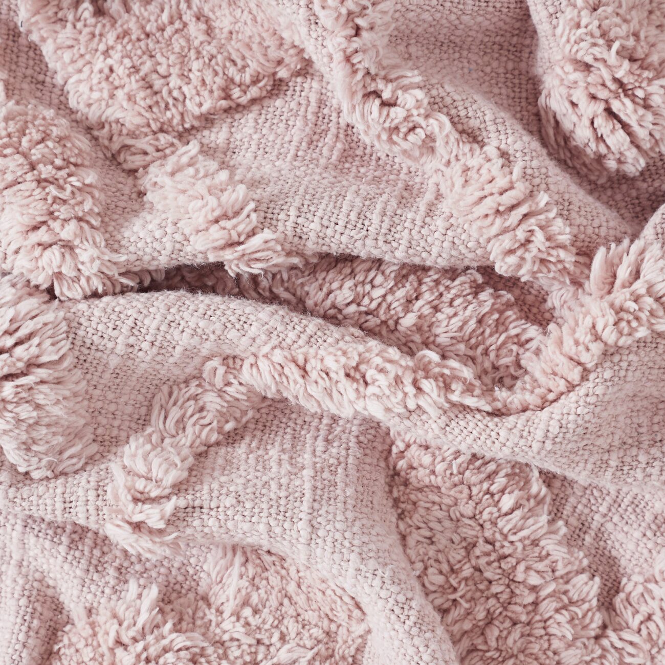 Nature4uTufted Medallion Solid Cotton  tufted Throw, 50 x 60, Blush,Blue, Off white - Image 9
