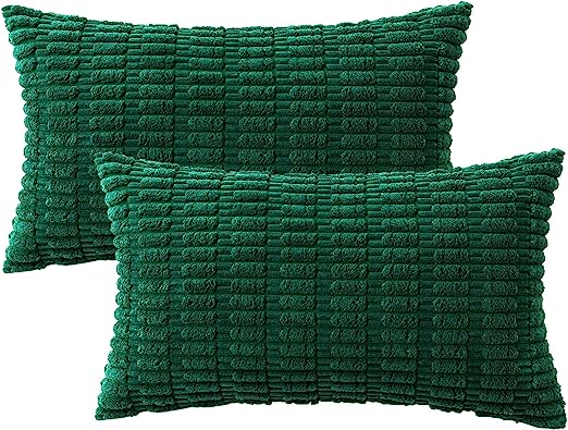 Pack of 2 Corduroy Decorative Throw Pillow Covers Soft Boho Striped Pillow Covers - Image 58