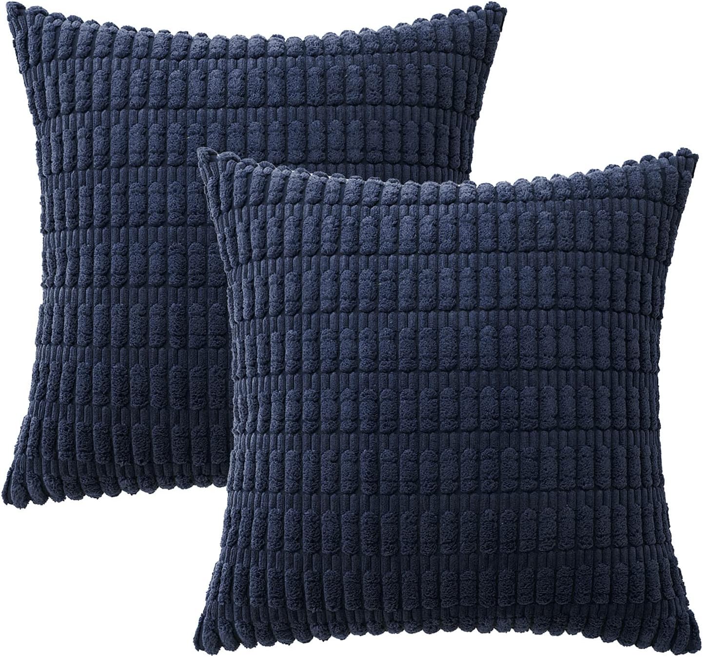 Pack of 2 Corduroy Decorative Throw Pillow Covers Soft Boho Striped Pillow Covers - Image 57
