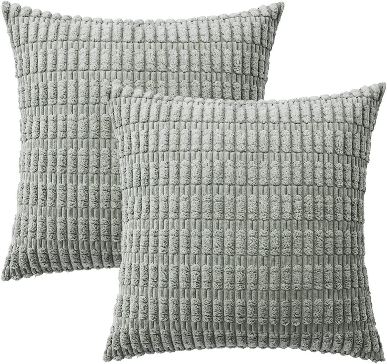 Pack of 2 Corduroy Decorative Throw Pillow Covers Soft Boho Striped Pillow Covers - Image 21