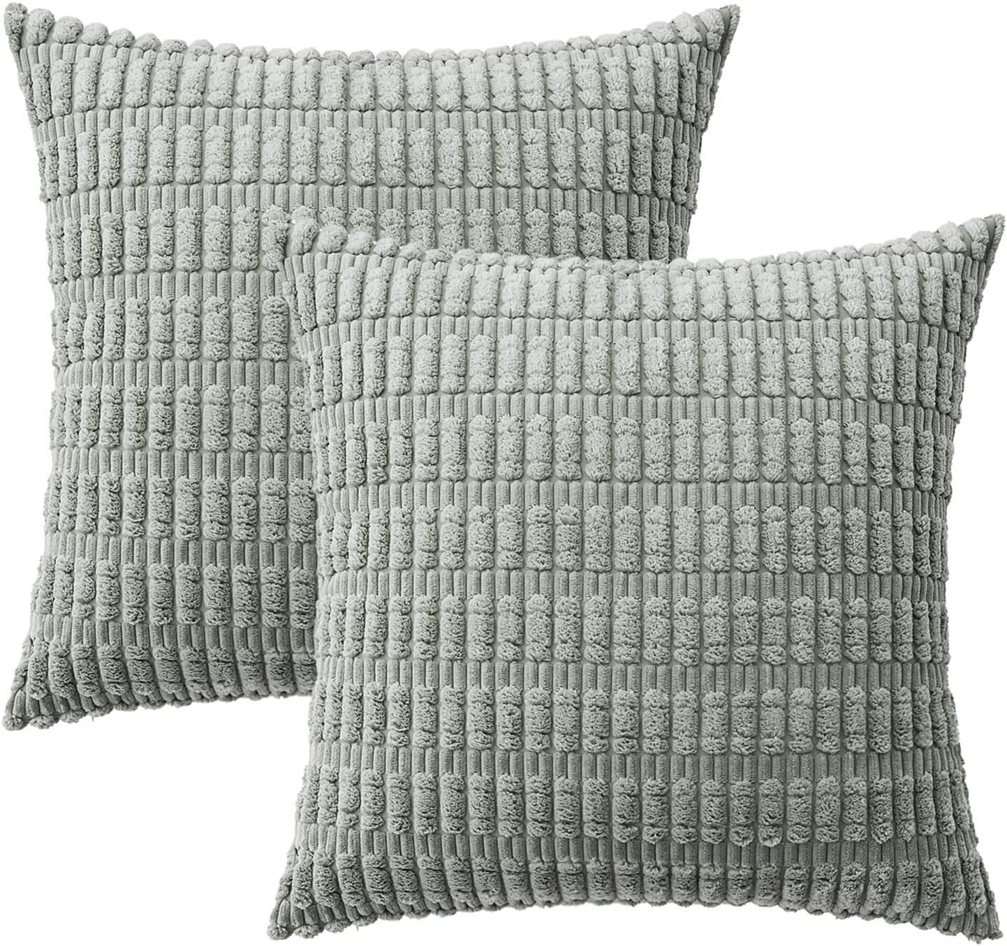 Pack of 2 Corduroy Decorative Throw Pillow Covers Soft Boho Striped Pillow Covers - Image 21