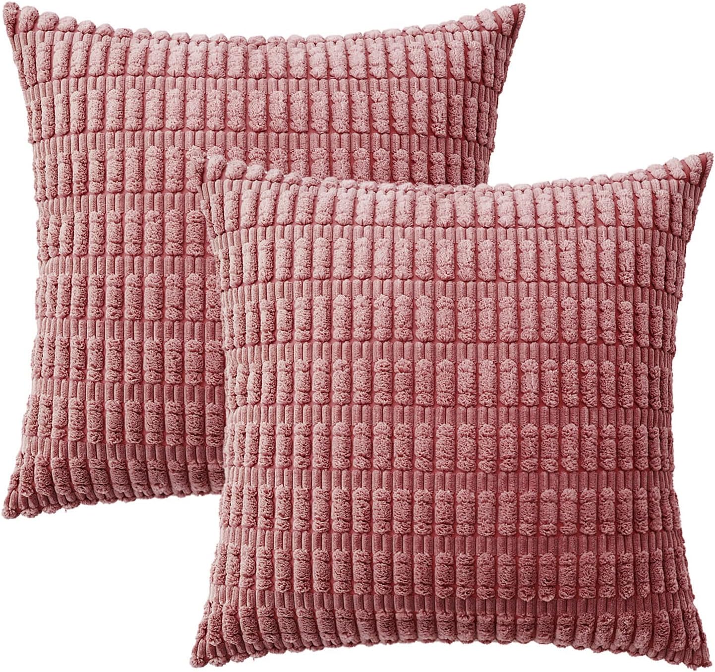 Pack of 2 Corduroy Decorative Throw Pillow Covers Soft Boho Striped Pillow Covers - Image 46