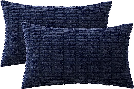 Pack of 2 Corduroy Decorative Throw Pillow Covers Soft Boho Striped Pillow Covers - Image 56