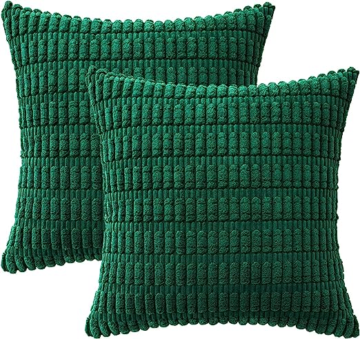 Pack of 2 Corduroy Decorative Throw Pillow Covers Soft Boho Striped Pillow Covers - Image 59