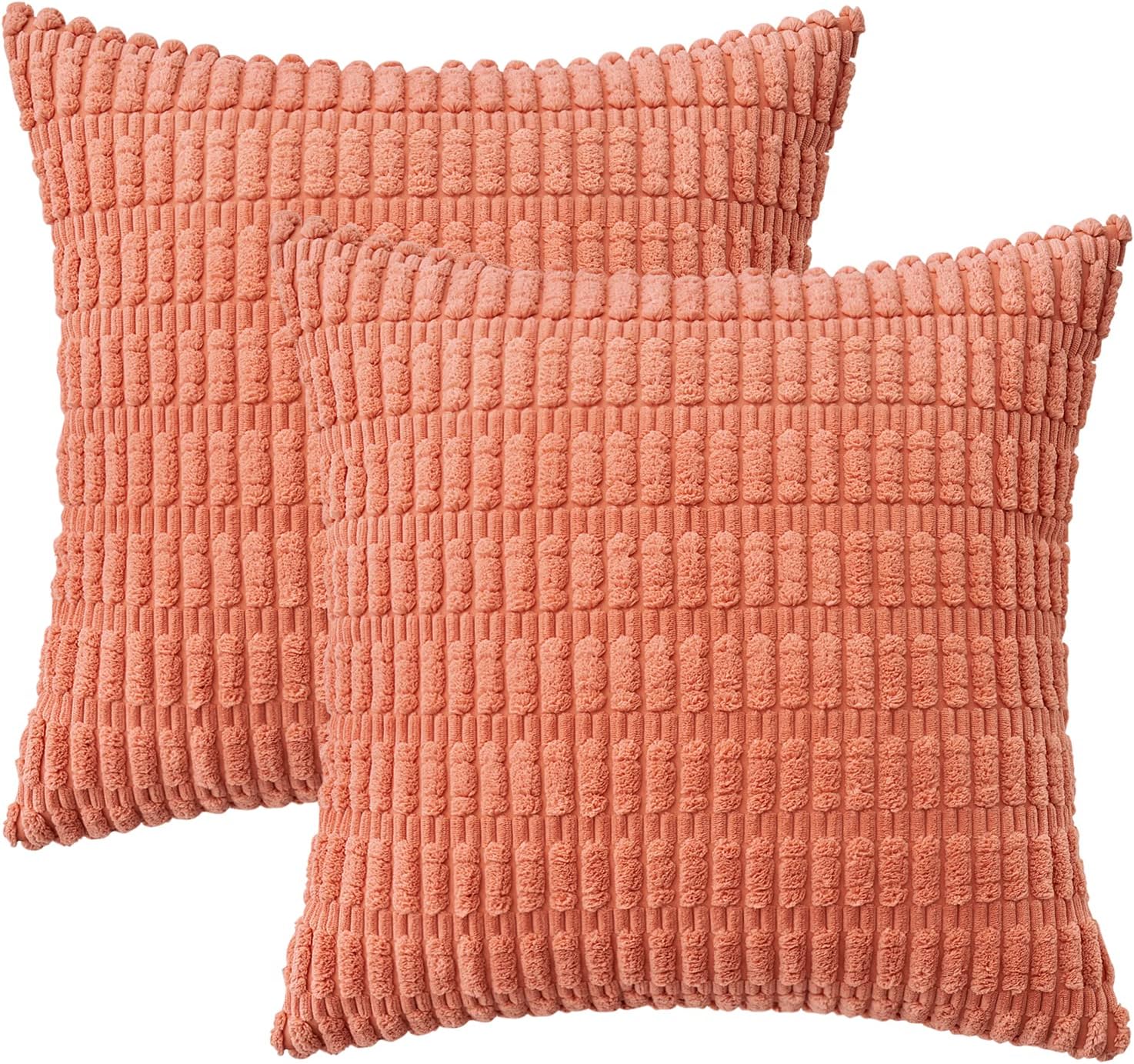 Pack of 2 Corduroy Decorative Throw Pillow Covers Soft Boho Striped Pillow Covers - Image 29