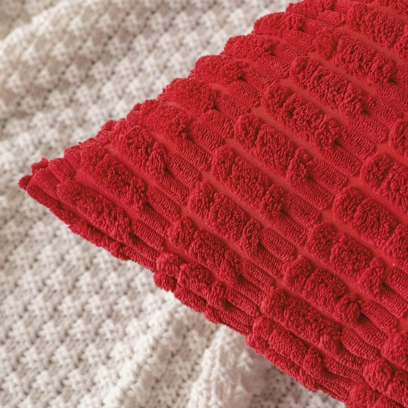 Pack of 2 Corduroy Decorative Throw Pillow Covers Soft Boho Striped Pillow Covers - Image 6