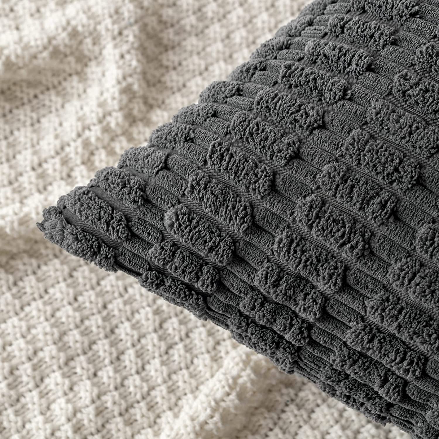 Pack of 2 Corduroy Decorative Throw Pillow Covers Soft Boho Striped Pillow Covers - Image 36