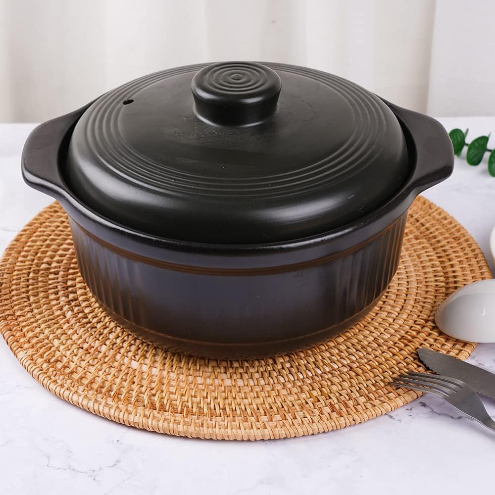 Rattan Placemats , Round Hand Woven Rattan Placemats for Dining Table 11.8in/30cm Set of 4 & 13 in set of 2 - Image 3