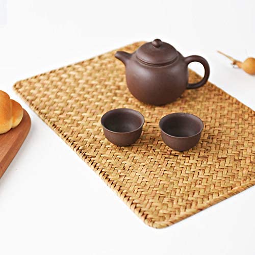 Rectangular Woven Placemats, Rattan Wicker Table Mats, 17 x 12, Natural Seagrass Place Mats - Image 9