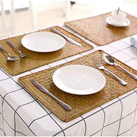 Rectangular Woven Placemats, Rattan Wicker Table Mats, 17 x 12, Natural Seagrass Place Mats - Image 15