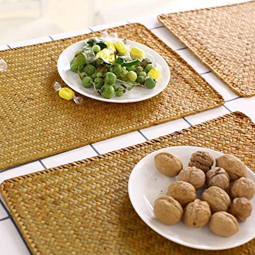 Rectangular Woven Placemats, Rattan Wicker Table Mats, 17 x 12, Natural Seagrass Place Mats - Image 14