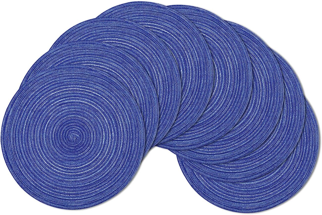 Round Braided Placemats Set Washable 15 inch Round Table Placemat - Image 31