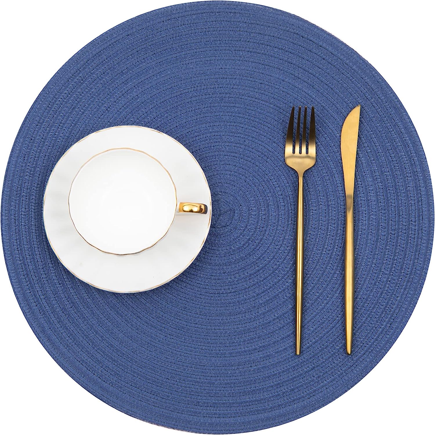 Round Braided Placemats Set Washable 15 inch Round Table Placemat - Image 45