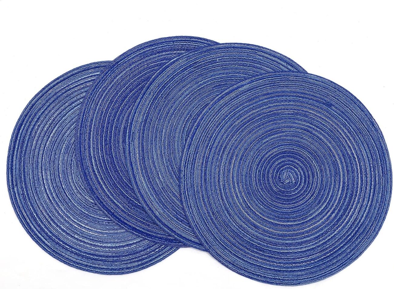 Round Braided Placemats Set Washable 15 inch Round Table Placemat - Image 14