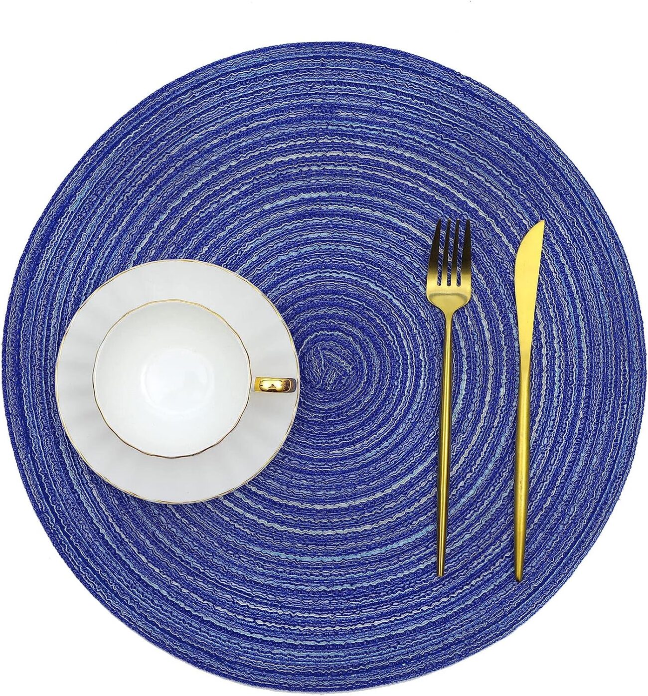 Round Braided Placemats Set Washable 15 inch Round Table Placemat - Image 32