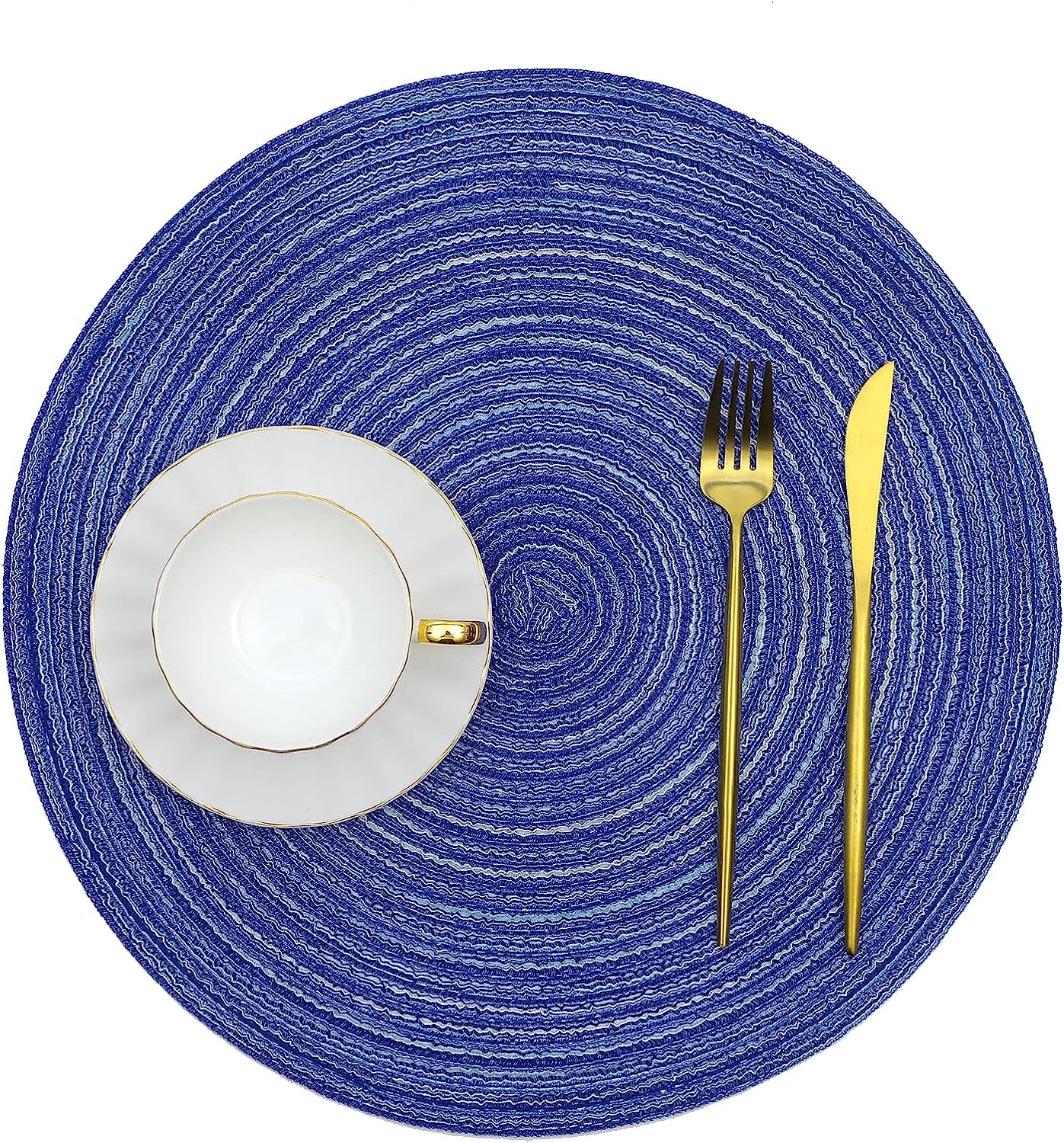 Round Braided Placemats Set Washable 15 inch Round Table Placemat - Image 32