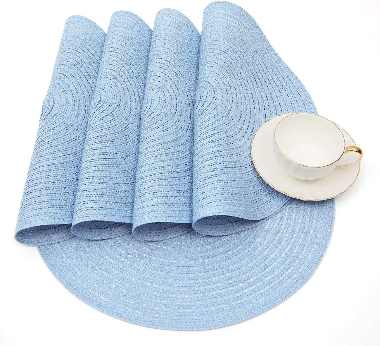 Round Braided Placemats Set Washable 15 inch Round Table Placemat - Image 11