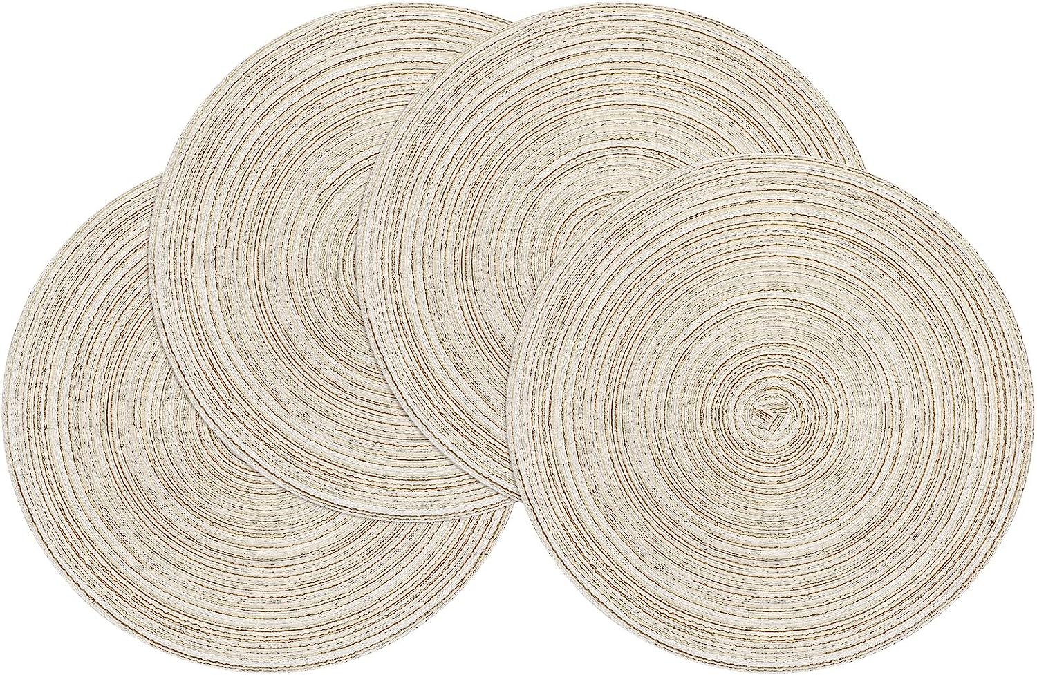 Round Braided Placemats Set Washable 15 inch Round Table Placemat - Image 2
