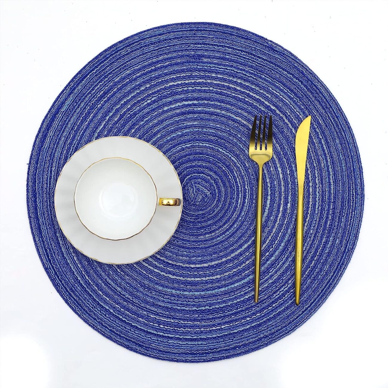 Round Braided Placemats Set Washable 15 inch Round Table Placemat - Image 15