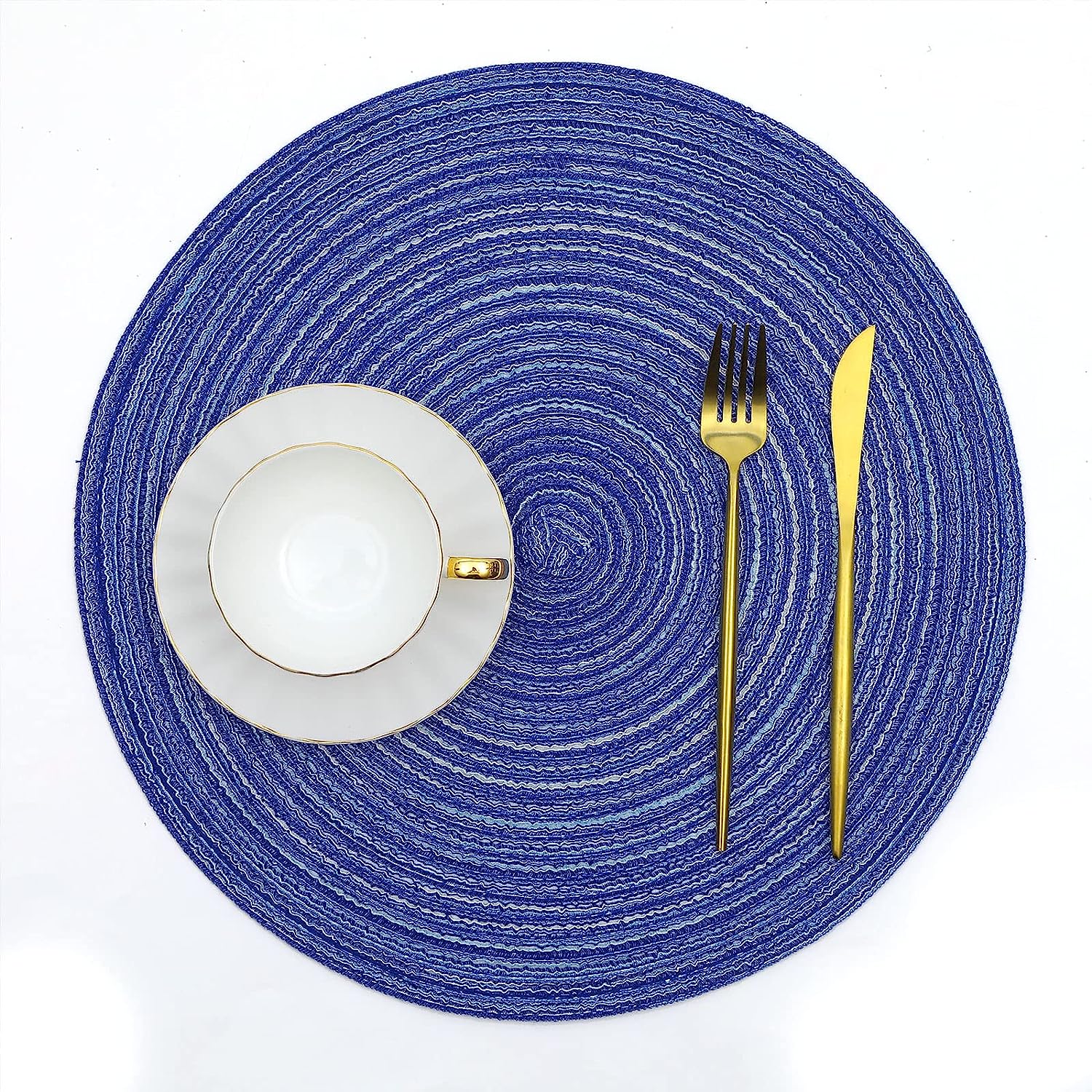 Round Braided Placemats Set Washable 15 inch Round Table Placemat - Image 15