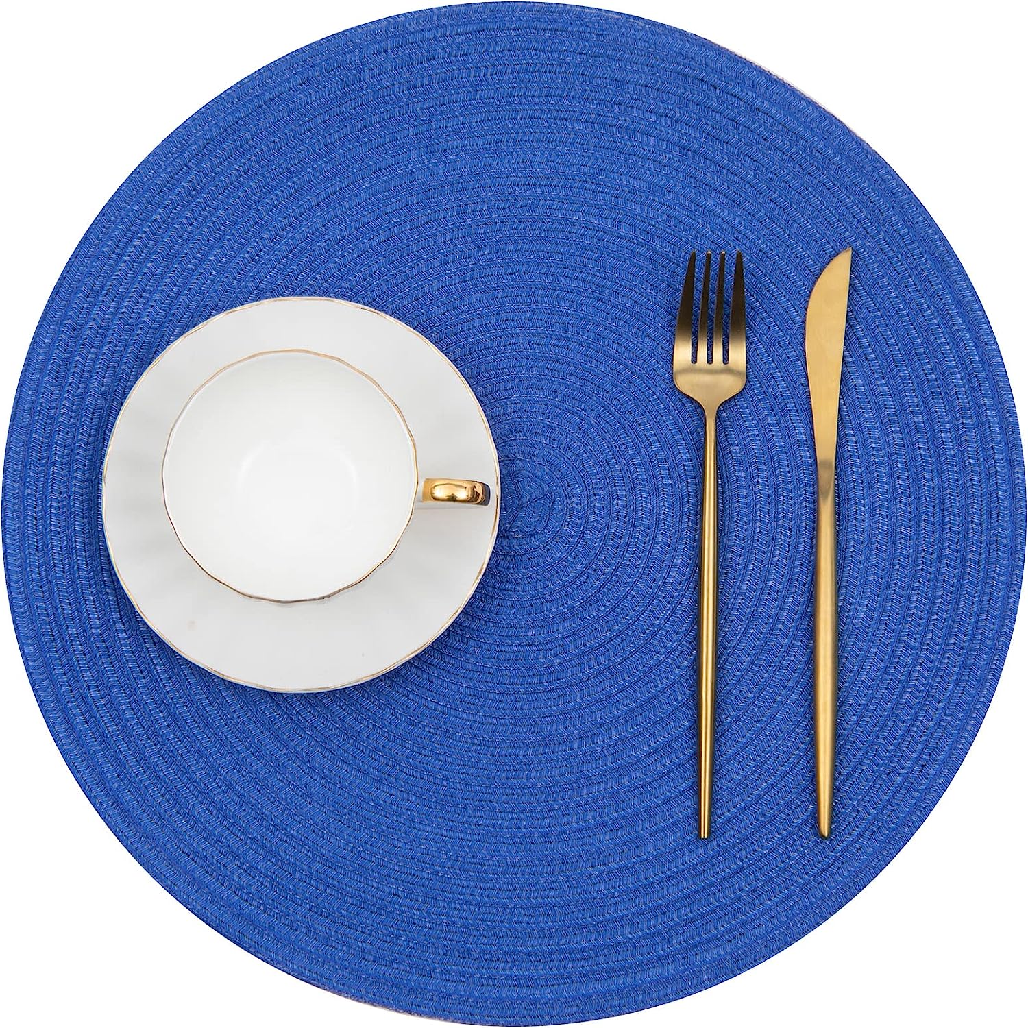 Round Braided Placemats Set Washable 15 inch Round Table Placemat - Image 44