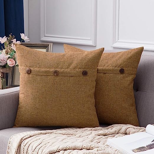 Set of 2 Decorative Linen Throw Pillow Covers Cushion Case Pillowcase for Couch Sofa Bed - Image 16