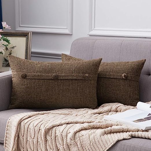Set of 2 Decorative Linen Throw Pillow Covers Cushion Case Pillowcase for Couch Sofa Bed - Image 17