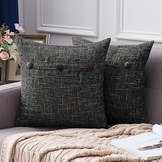 Set of 2 Decorative Linen Throw Pillow Covers Cushion Case Pillowcase for Couch Sofa Bed - Image 10