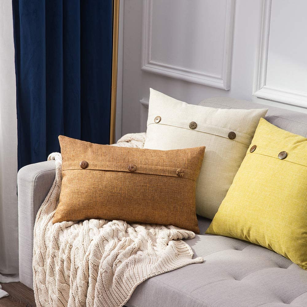 Set of 2 Decorative Linen Throw Pillow Covers Cushion Case Pillowcase for Couch Sofa Bed - Image 4