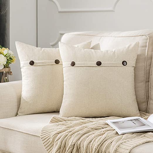 Set of 2 Decorative Linen Throw Pillow Covers Cushion Case Pillowcase for Couch Sofa Bed - Image 20