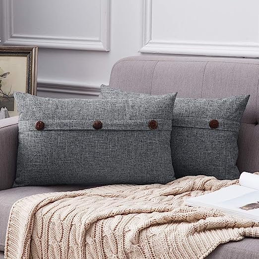 Set of 2 Decorative Linen Throw Pillow Covers Cushion Case Pillowcase for Couch Sofa Bed - Image 23