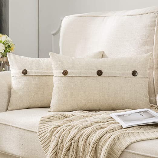 Set of 2 Decorative Linen Throw Pillow Covers Cushion Case Pillowcase for Couch Sofa Bed - Image 19