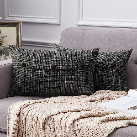 Set of 2 Decorative Linen Throw Pillow Covers Cushion Case Pillowcase for Couch Sofa Bed - Image 9