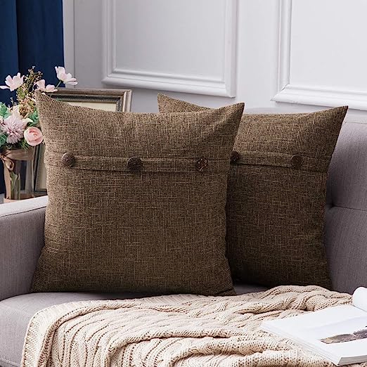 Set of 2 Decorative Linen Throw Pillow Covers Cushion Case Pillowcase for Couch Sofa Bed - Image 18