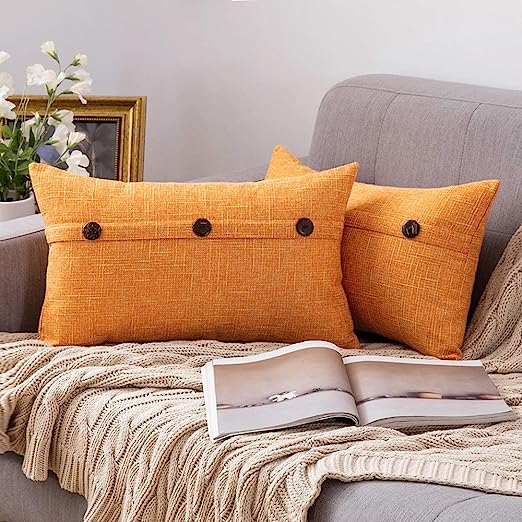 Set of 2 Decorative Linen Throw Pillow Covers Cushion Case Pillowcase for Couch Sofa Bed - Image 11
