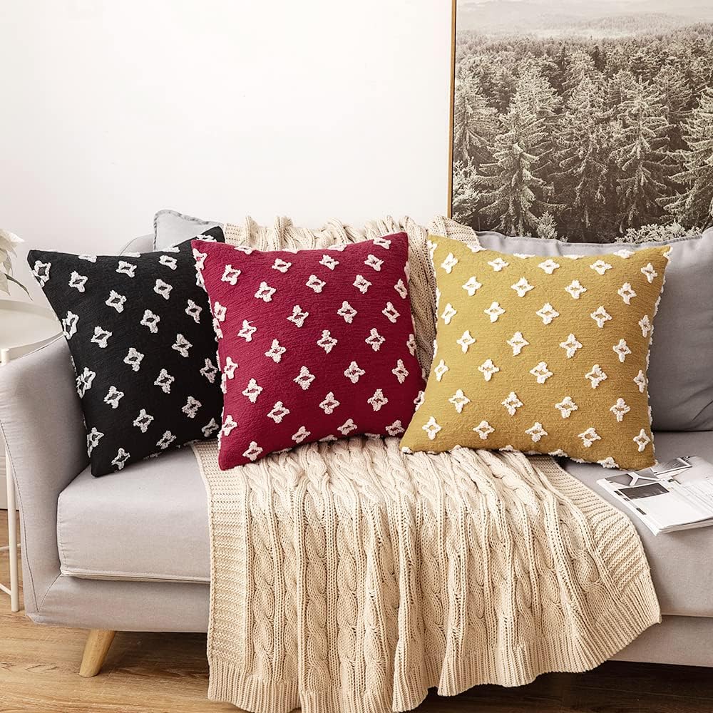 Set of 2 Decorative Throw Pillow Covers Rhombic Jacquard Pillowcase Soft Square Cushion Case - Image 15