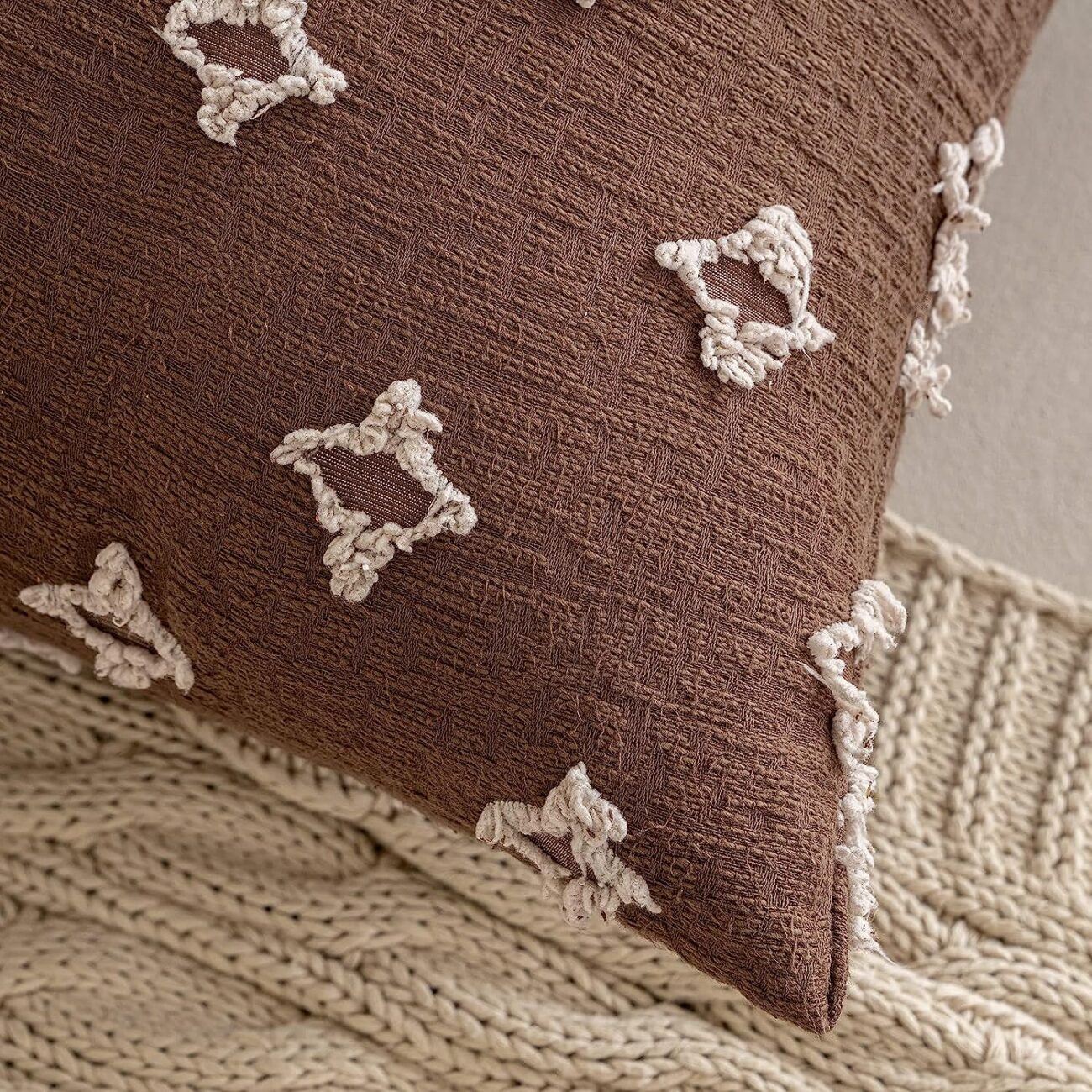 Set of 2 Decorative Throw Pillow Covers Rhombic Jacquard Pillowcase Soft Square Cushion Case - Image 26