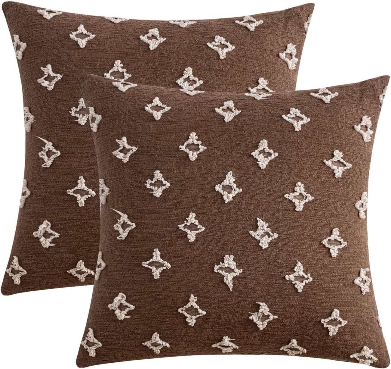 Set of 2 Decorative Throw Pillow Covers Rhombic Jacquard Pillowcase Soft Square Cushion Case - Image 29